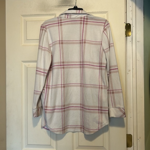 Como Vintage Flannel Jacket Size Small Women's Pink White - Picture 8 of 8